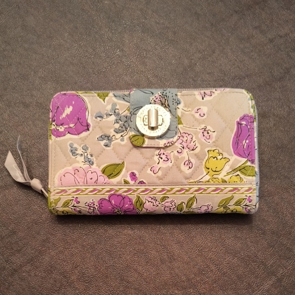 Vera Bradley Watercolor Turnlock Wallet